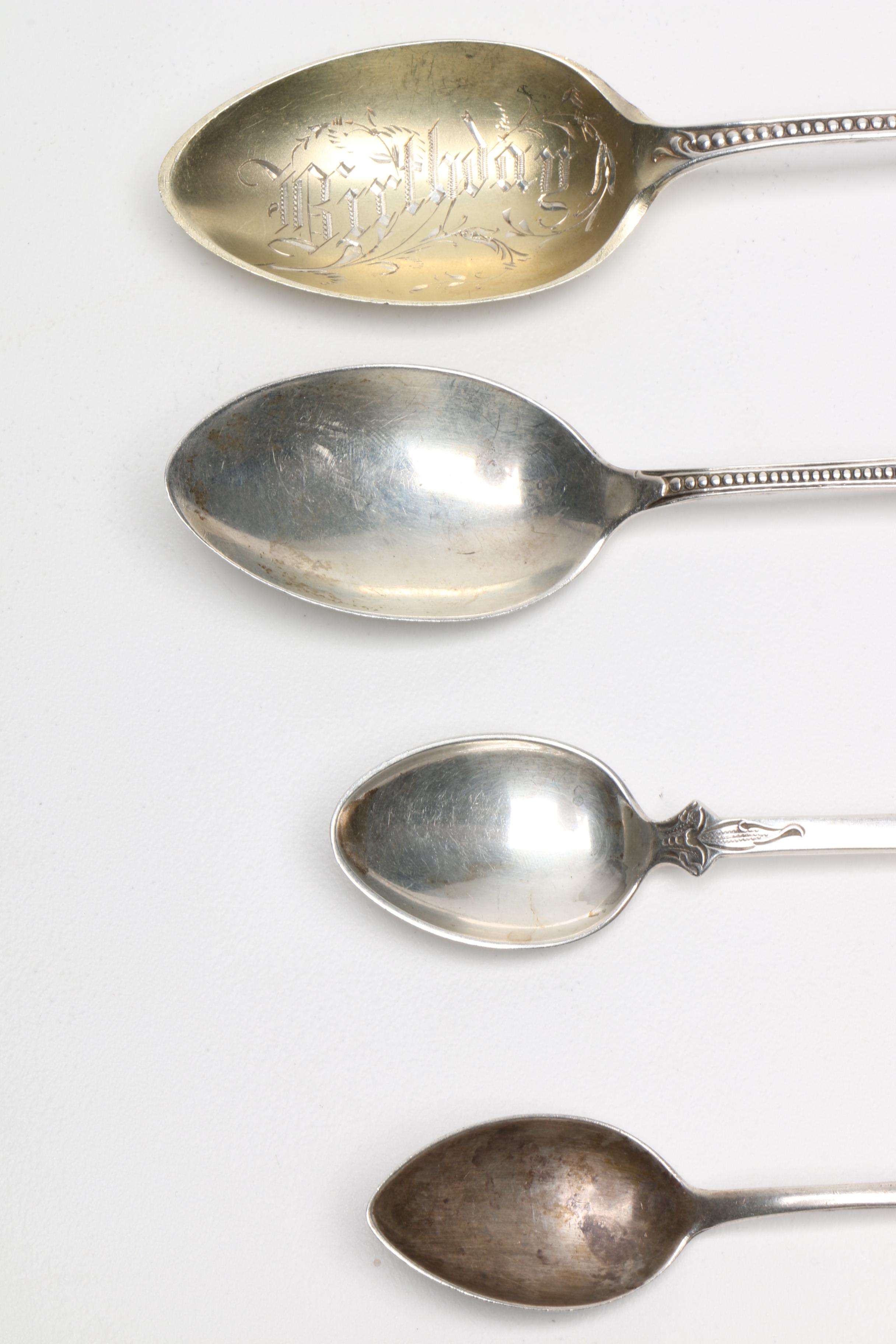 Sterling Spoons with Alvin Mfg. Co. and Norwegian Magnus Aase 830 Silver Spoon