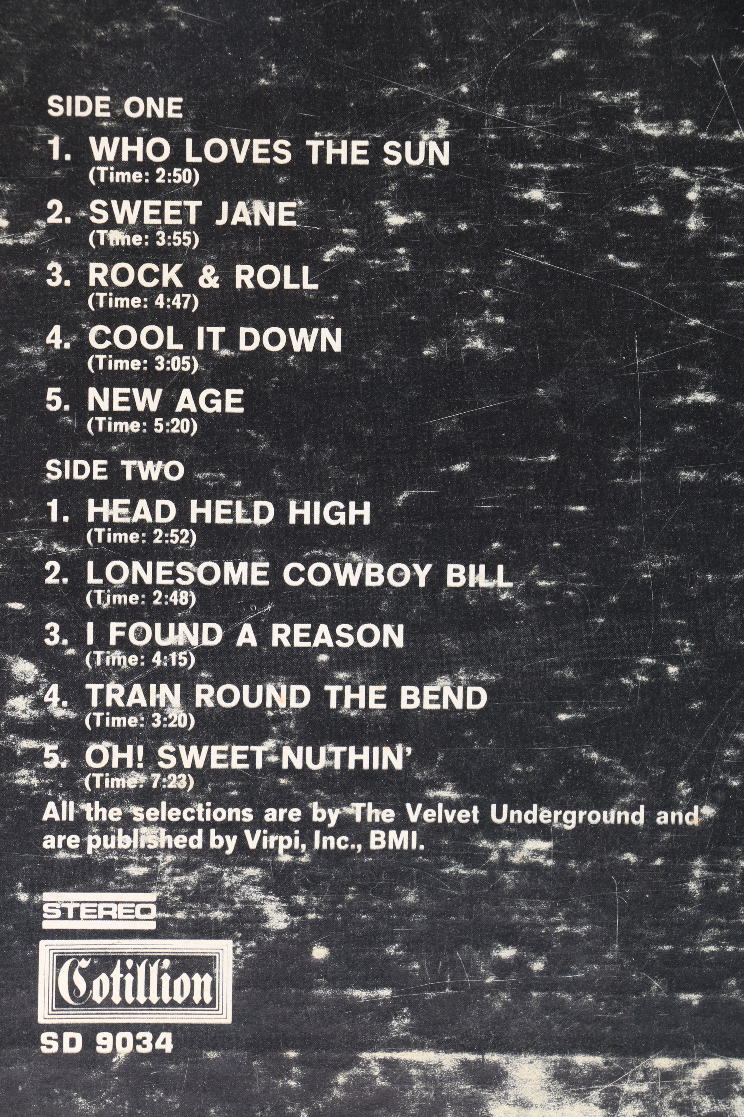 The Velvet Underground "Loaded" White Label Promotional LP