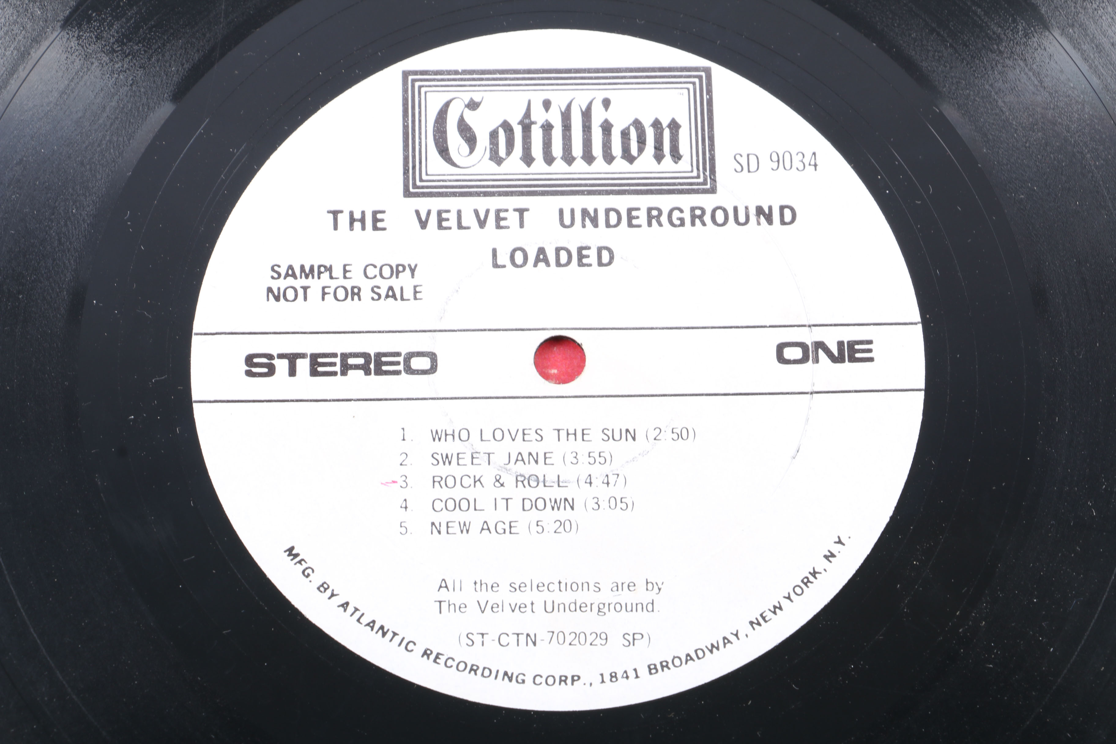 The Velvet Underground "Loaded" White Label Promotional LP