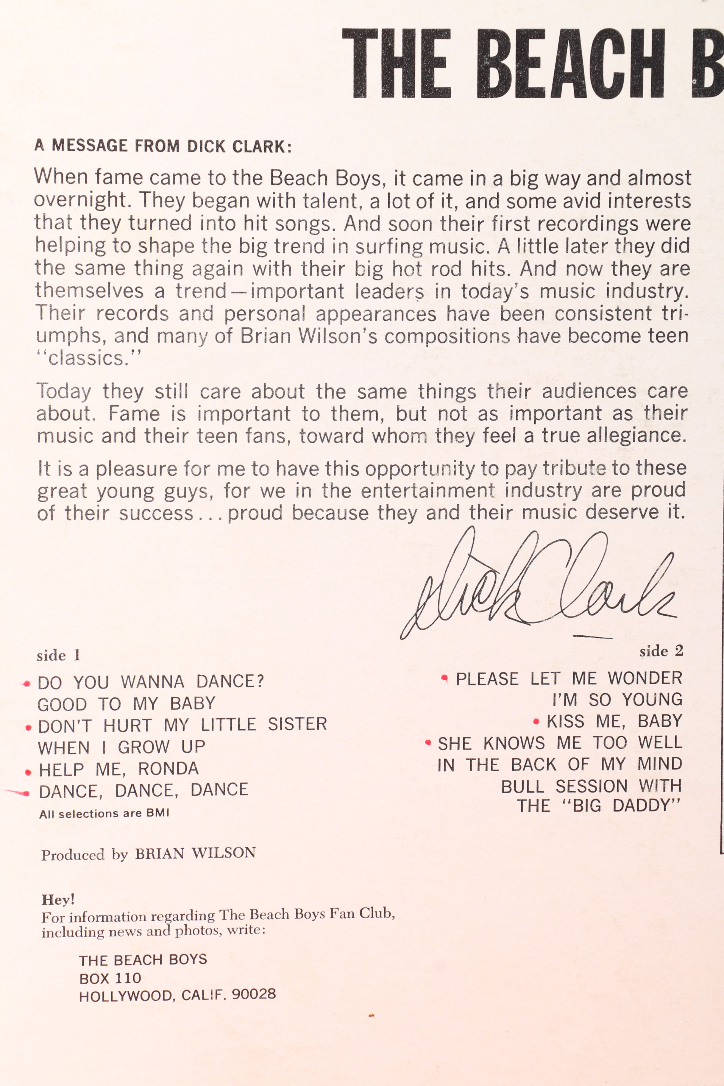 "The Beach Boys Today!" Original US Mono LP with "The Teen Set" Magazine