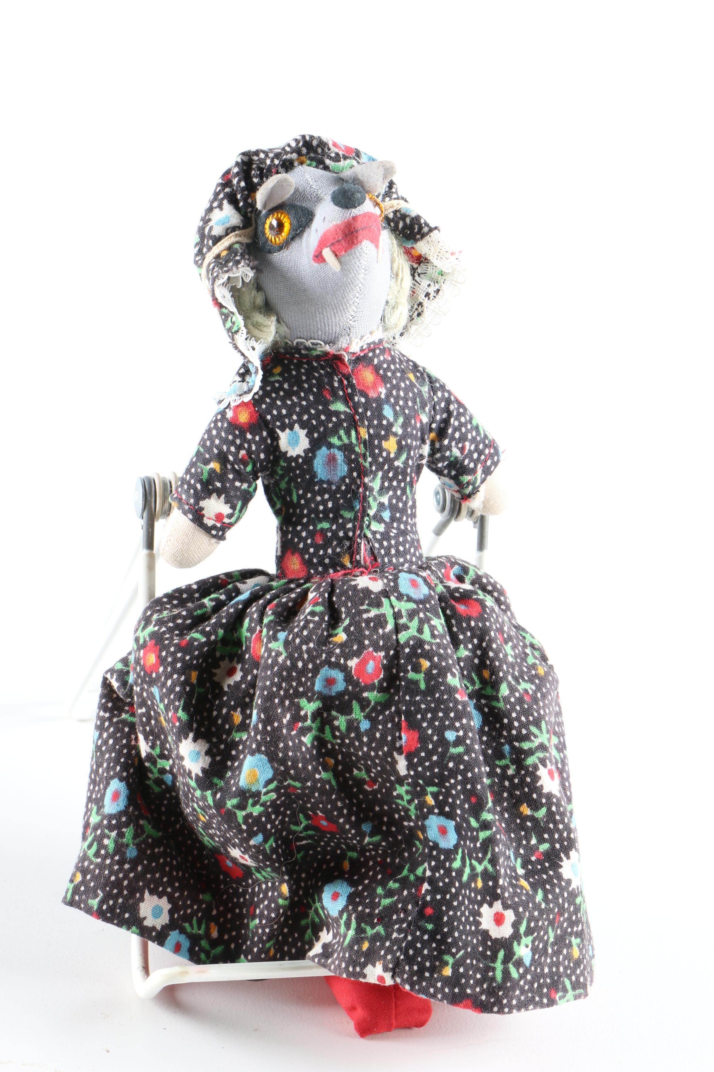 Vintage Little Red Riding Hood Topsy Turvy Doll