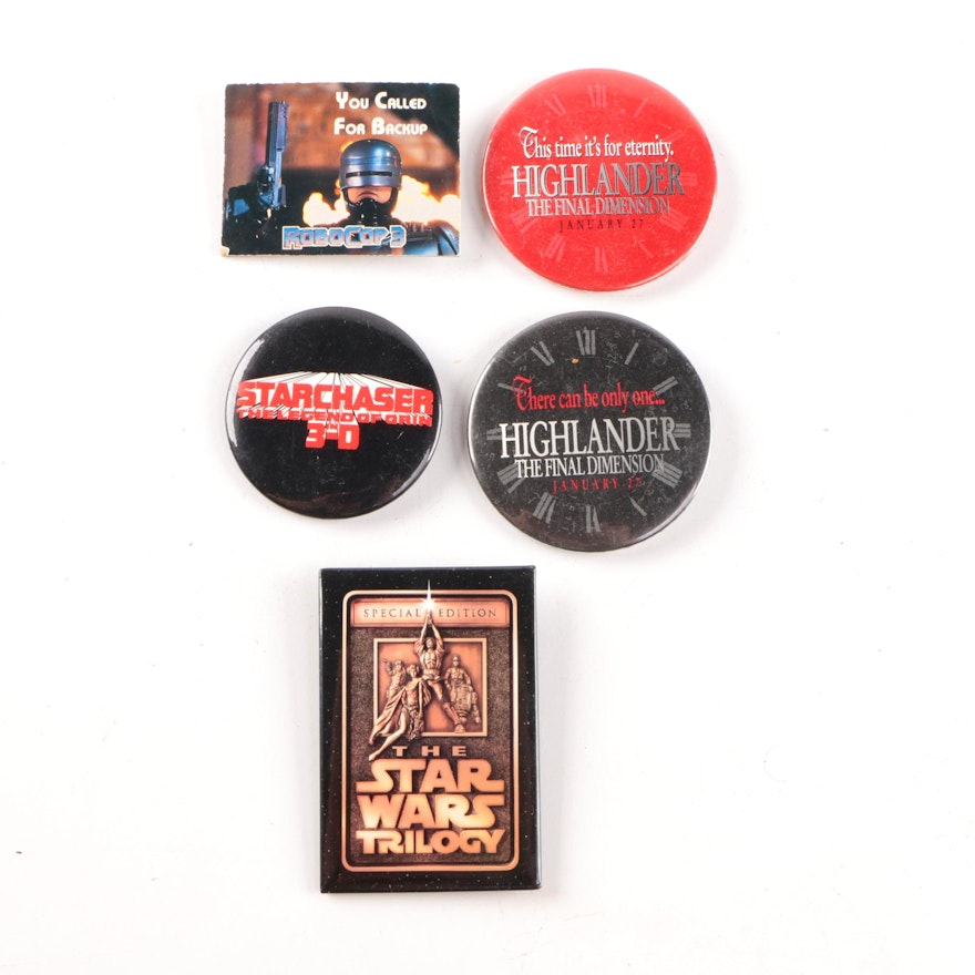Movie Themed Pinback Buttons