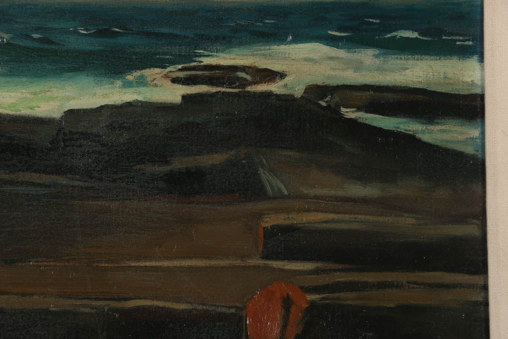 Antonio Martino Oil Painting on Canvas "Seascape - Two Lights"