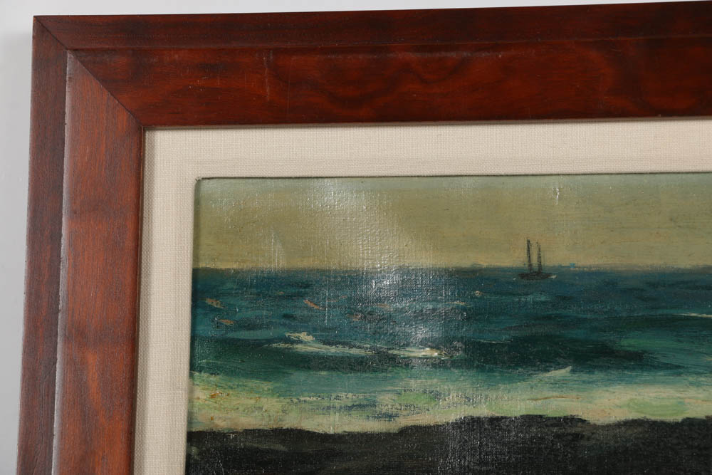 Antonio Martino Oil Painting on Canvas "Seascape - Two Lights"