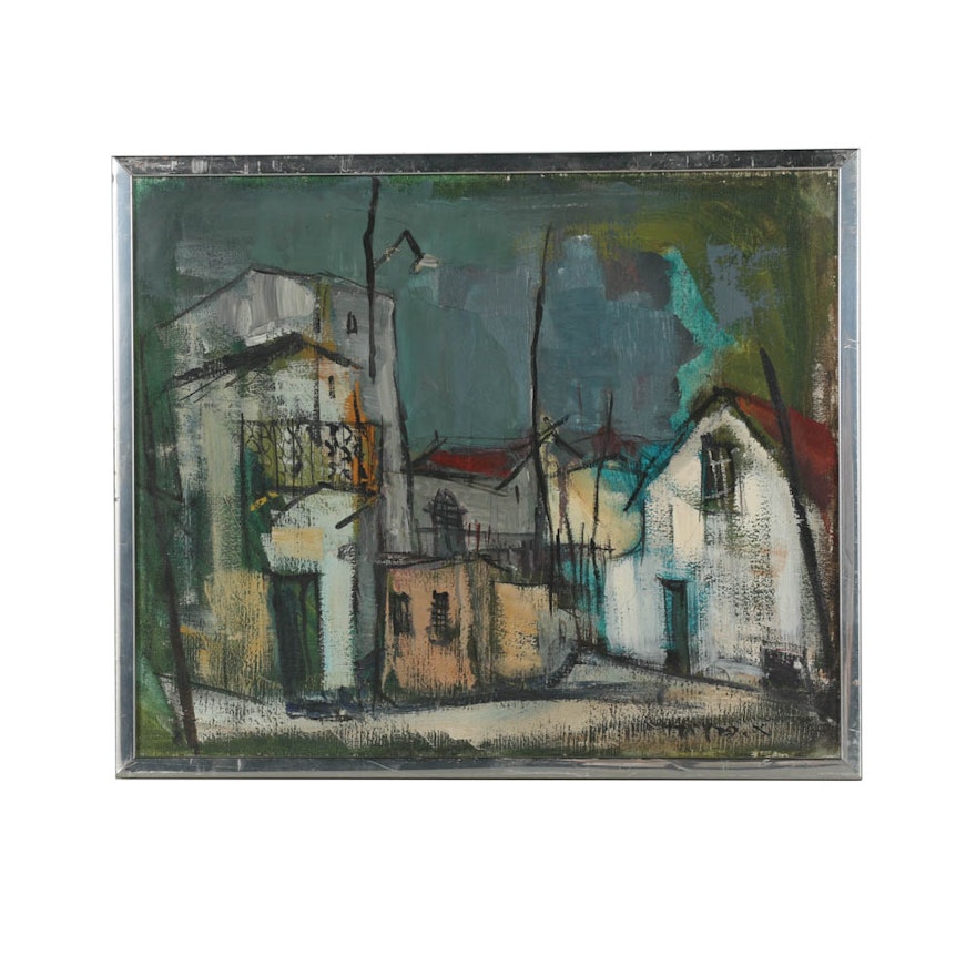 Oil Painting on Canvas of Abstract Arquitectural Scene