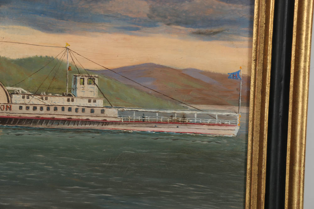 Oil Painting on Board of the Steamboat "Hendrik Hudson"