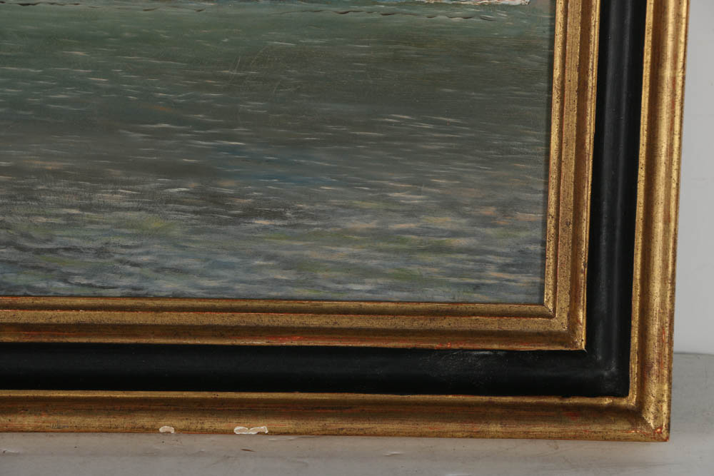 Oil Painting on Board of the Steamboat "Hendrik Hudson"