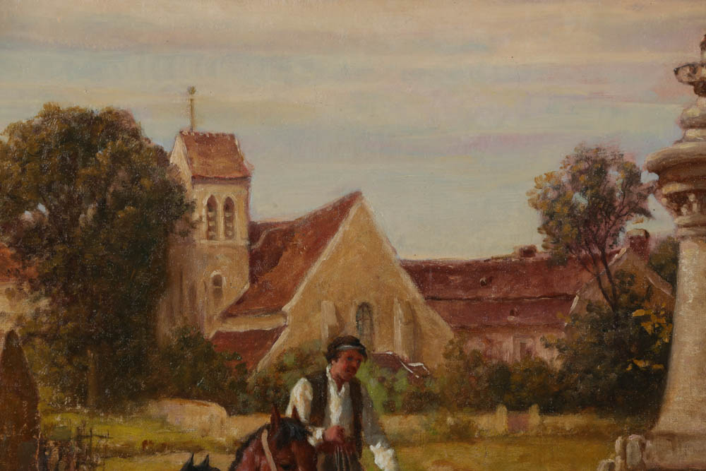 William Baptiste Baird Oil Painting on Canvas "At the Foundation"