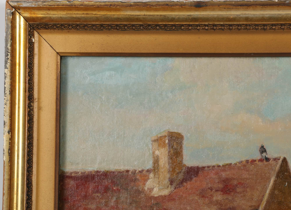 William Baptiste Baird Oil Painting on Canvas "At the Foundation"