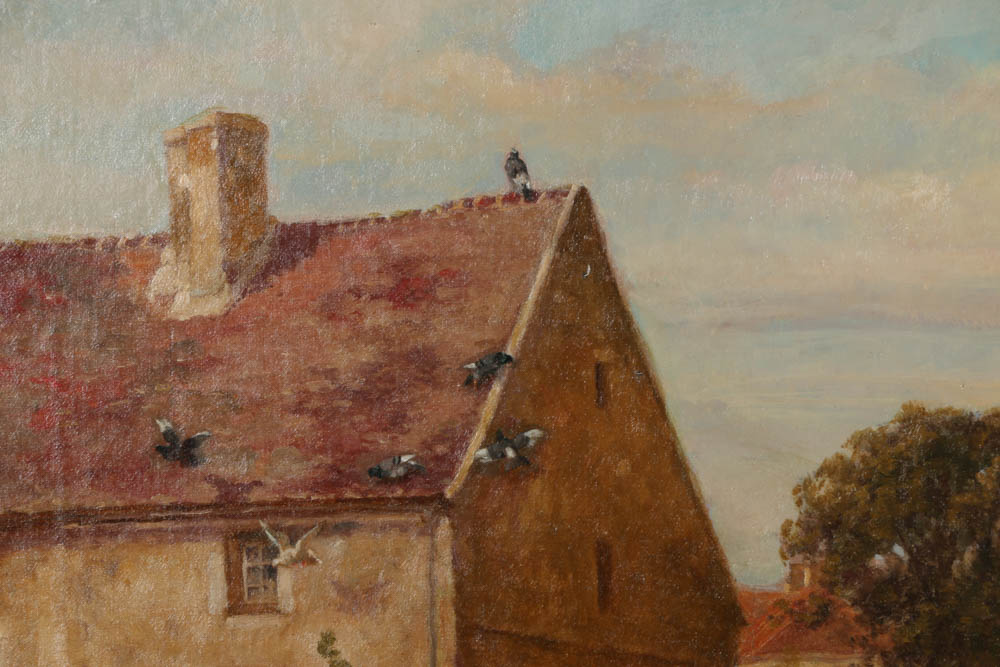 William Baptiste Baird Oil Painting on Canvas "At the Foundation"