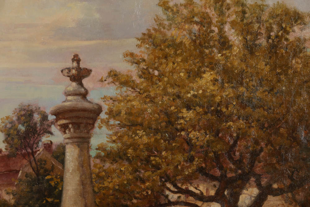 William Baptiste Baird Oil Painting on Canvas "At the Foundation"