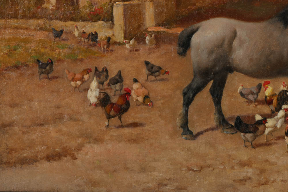 William Baptiste Baird Oil Painting on Canvas "At the Foundation"