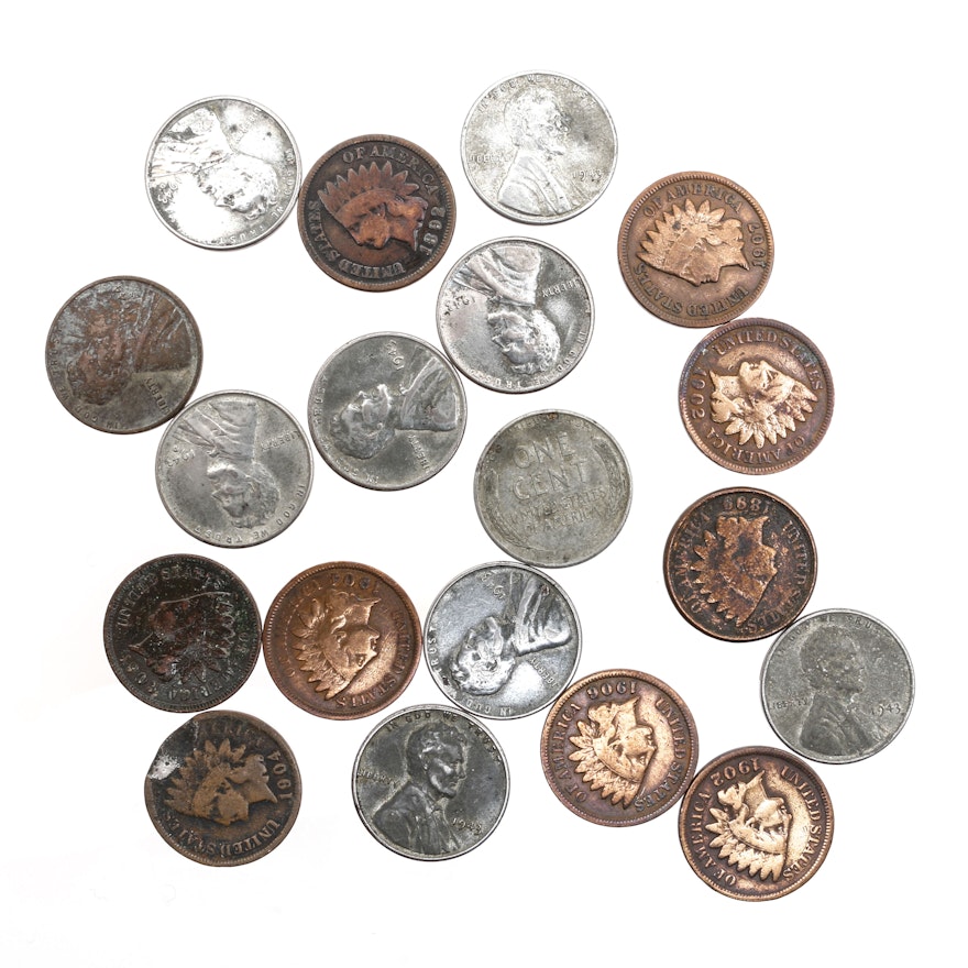 Nine Indian Head Cents