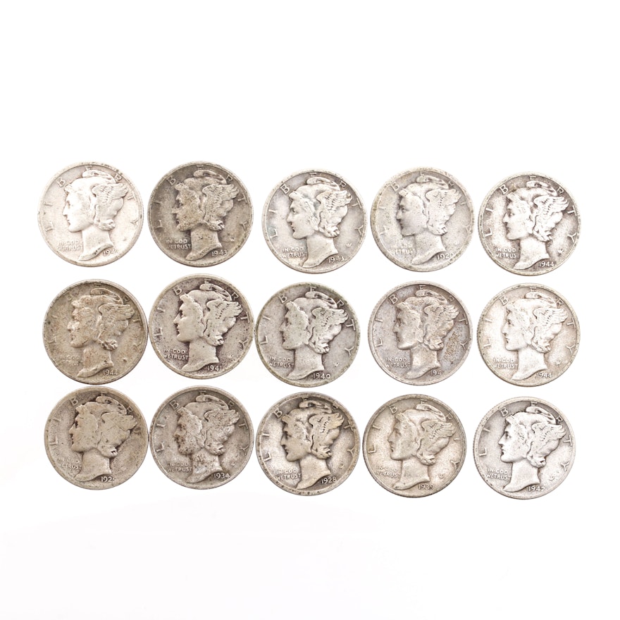 Fifteen Mercury Dimes