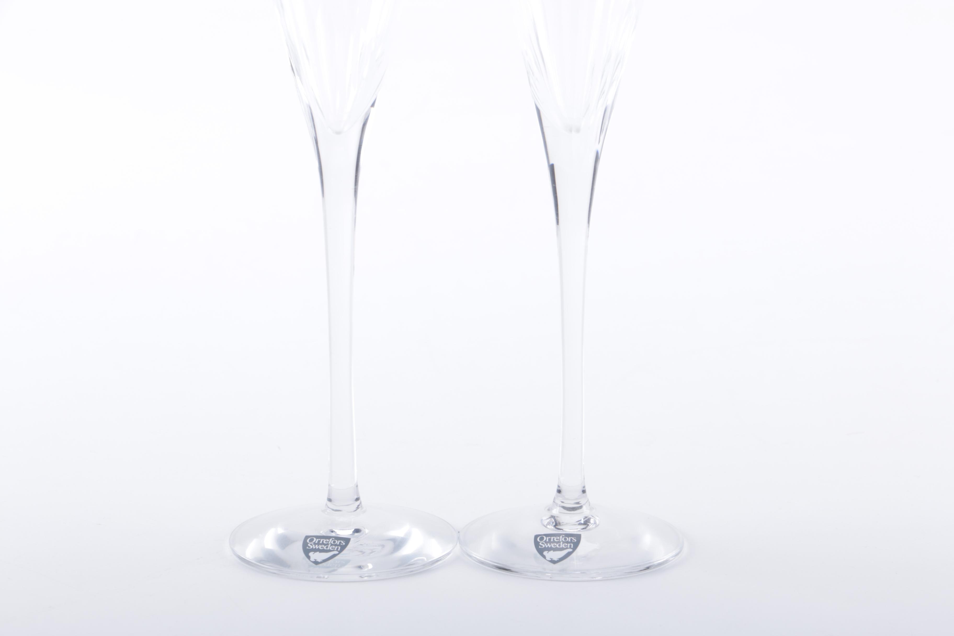 Orrefors "Crescendo" Champagne Flutes