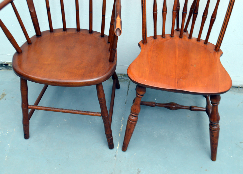 Two Maple Spindle Back Chairs