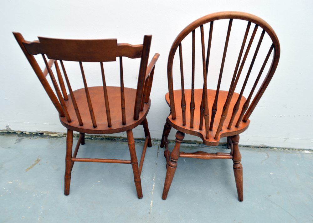 Two Maple Spindle Back Chairs
