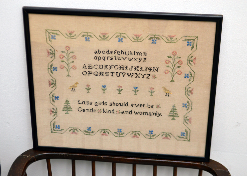 Vintage Chair, Needlepoint and Magazine Rack