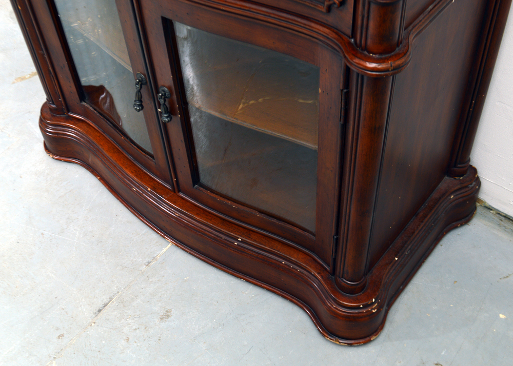 Granite Topped Serpentine Cherry Cabinet