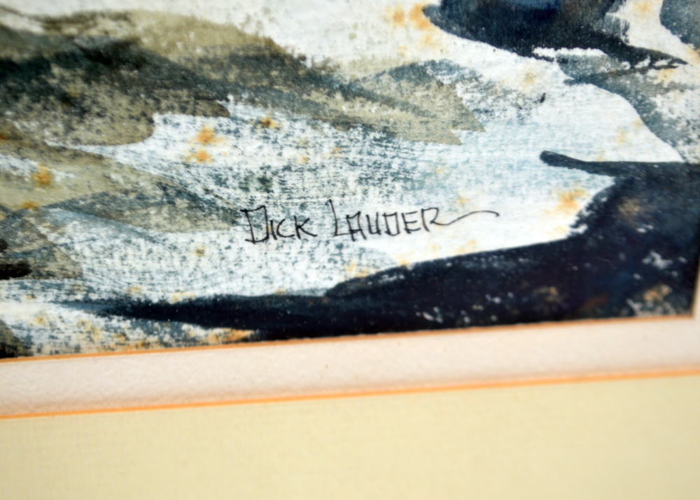 Dick Lauder Watercolor Painting of Deer