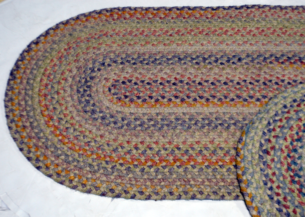 Three Oval Braided Wool Area Rugs