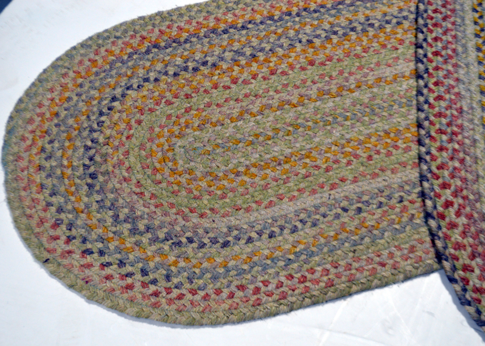 Three Oval Braided Wool Area Rugs