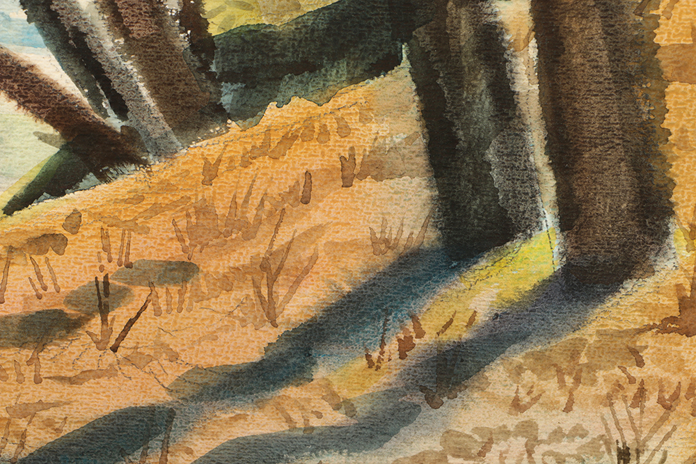 Carl Zimmerman Watercolor of a Stream