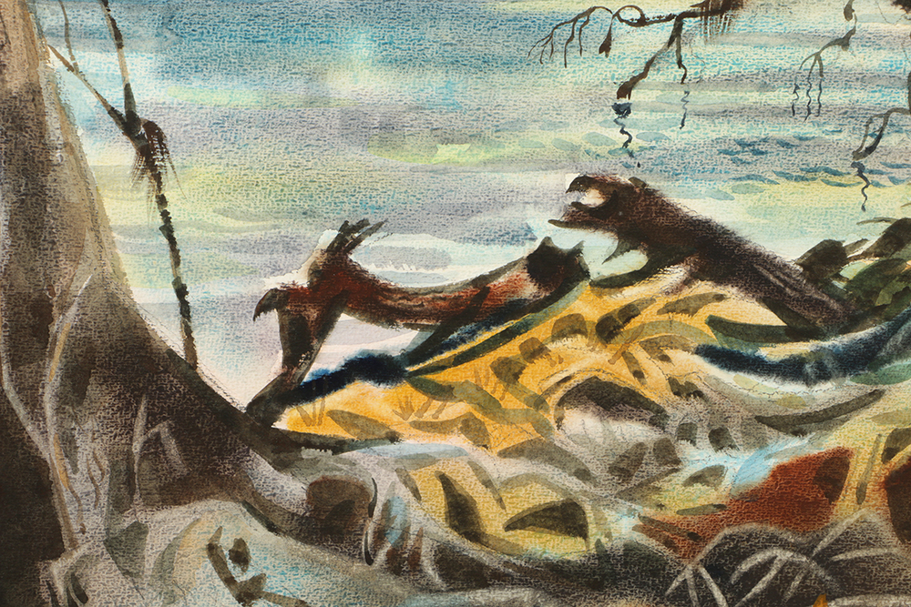 Carl Zimmerman Watercolor of a Stream