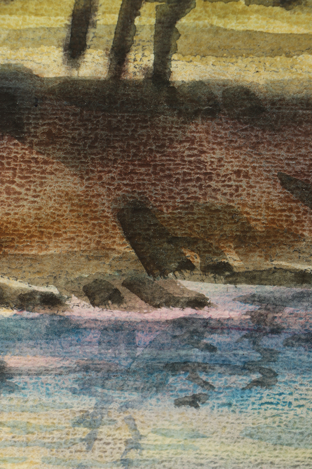 Carl Zimmerman Watercolor of a Stream