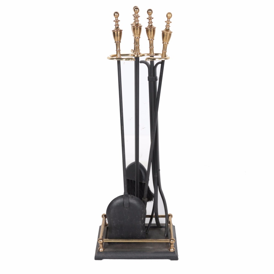 Pilgrim Brass and Iron Fireplace Tool Set