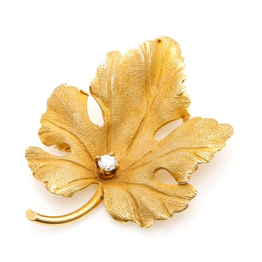 Tiffany & Co. Diamond Maple Leaf Brooch