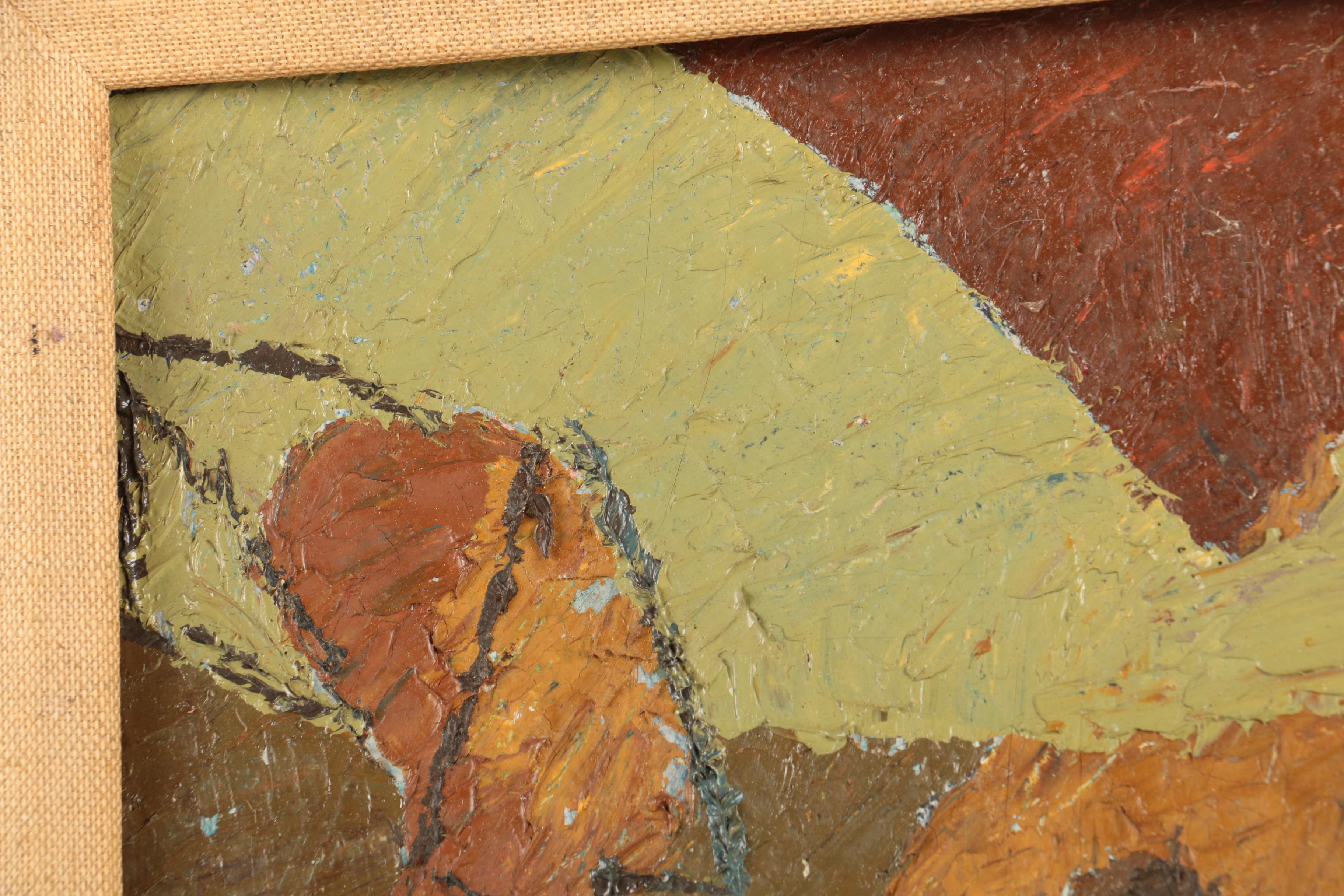 Ayo Ajayi Oil Painting on Board "Musicians"