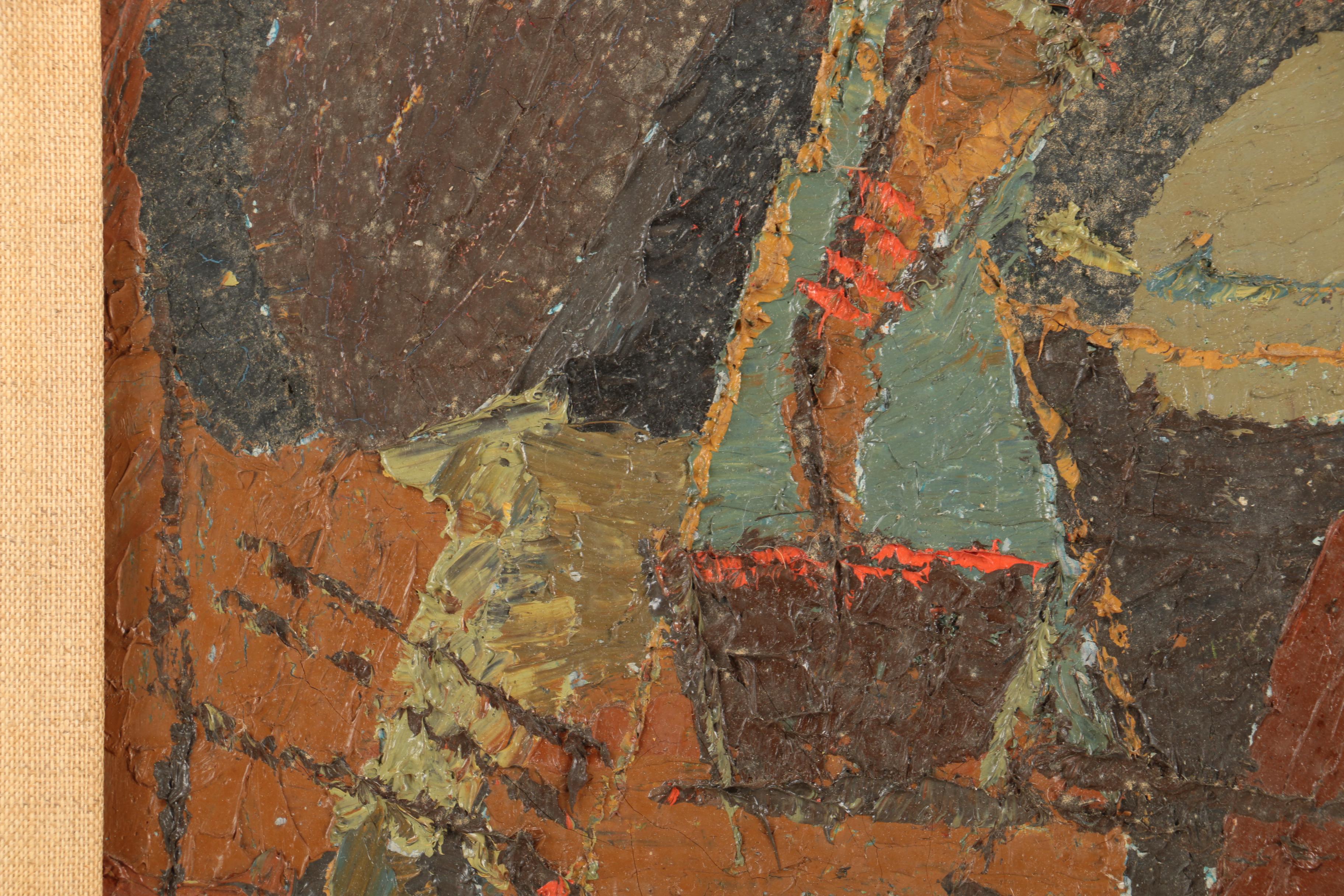 Ayo Ajayi Oil Painting on Board "Musicians"