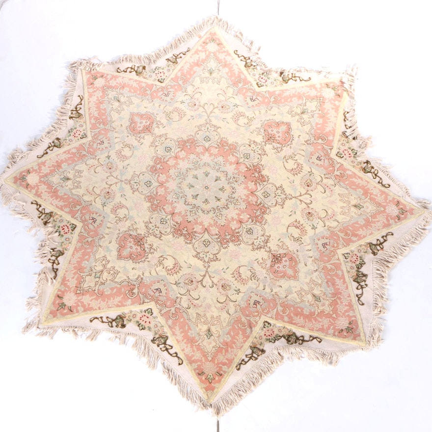 Hand-Knotted Persian Star-Shaped Area Rug