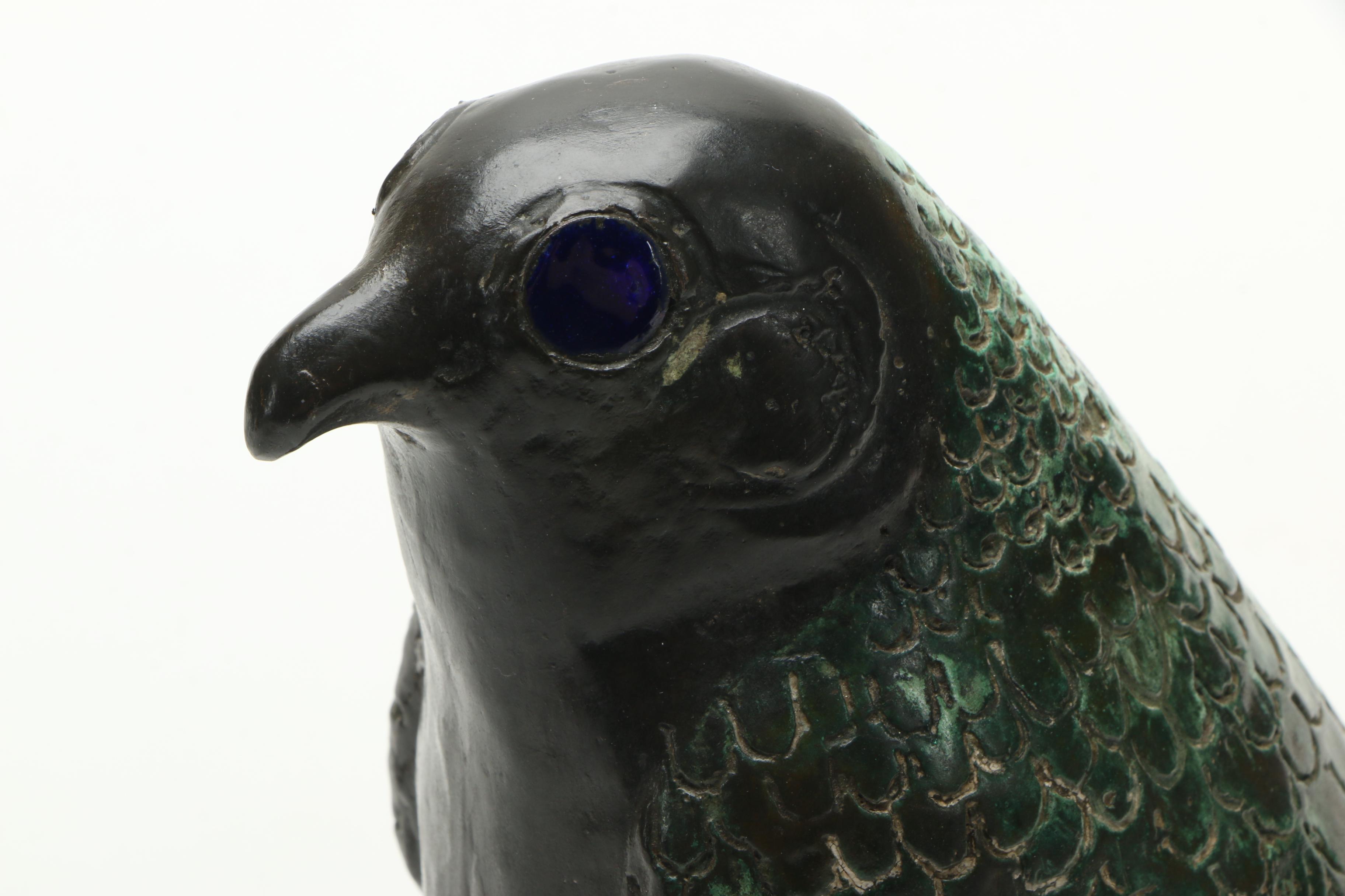 Egyptian Inspired Copper Alloy Horus Falcon Sculpture