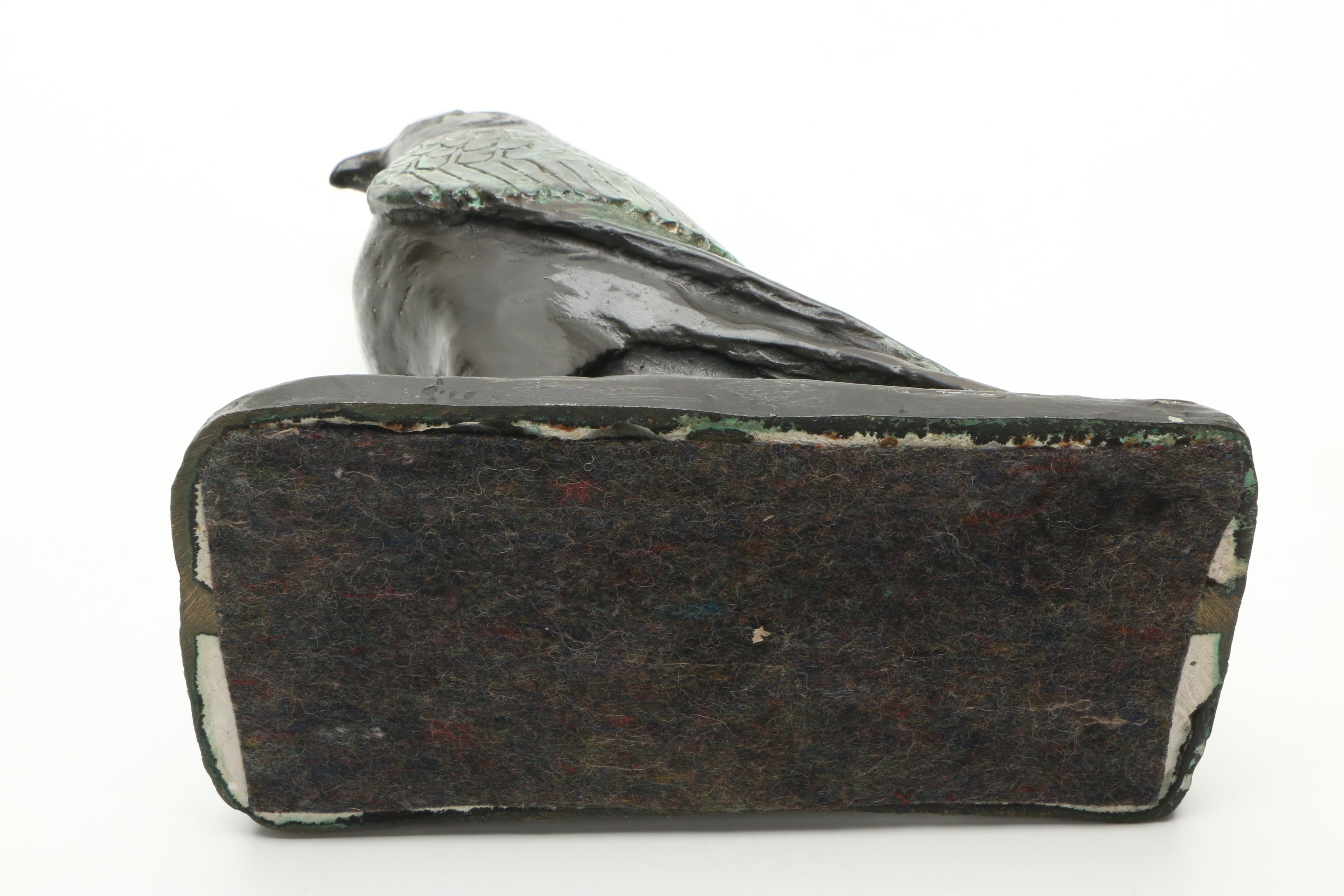 Egyptian Inspired Copper Alloy Horus Falcon Sculpture