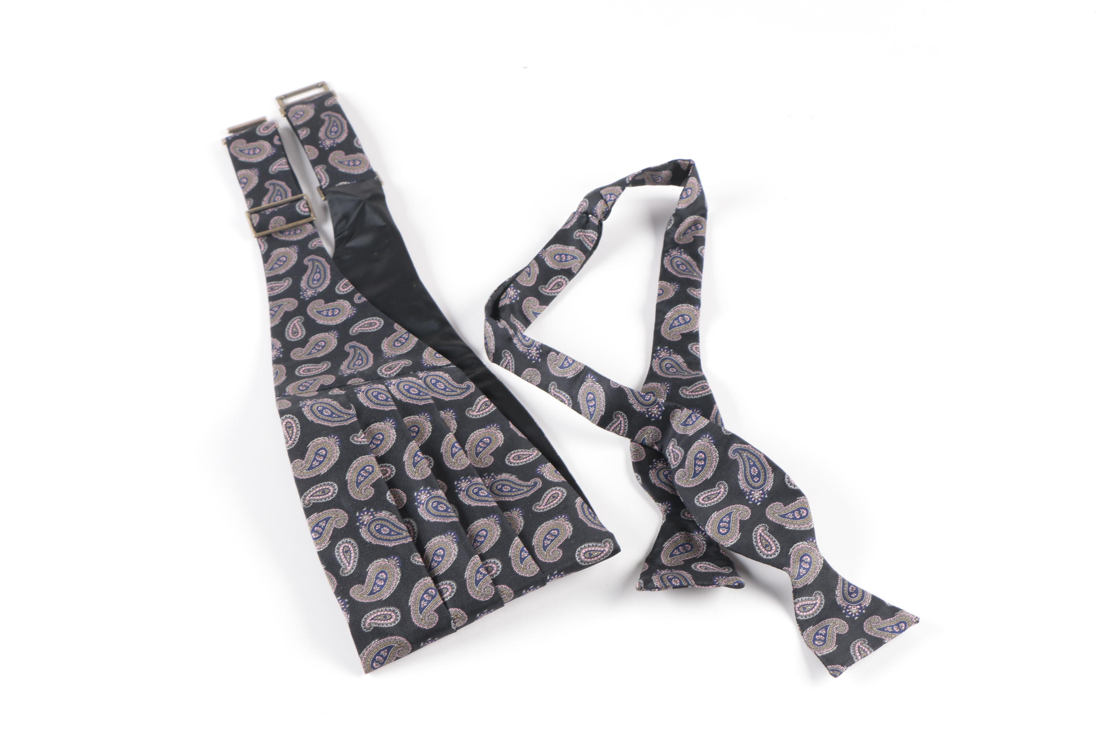 Tuxedo Accessories Including Silk Christian Dior Cummerbund