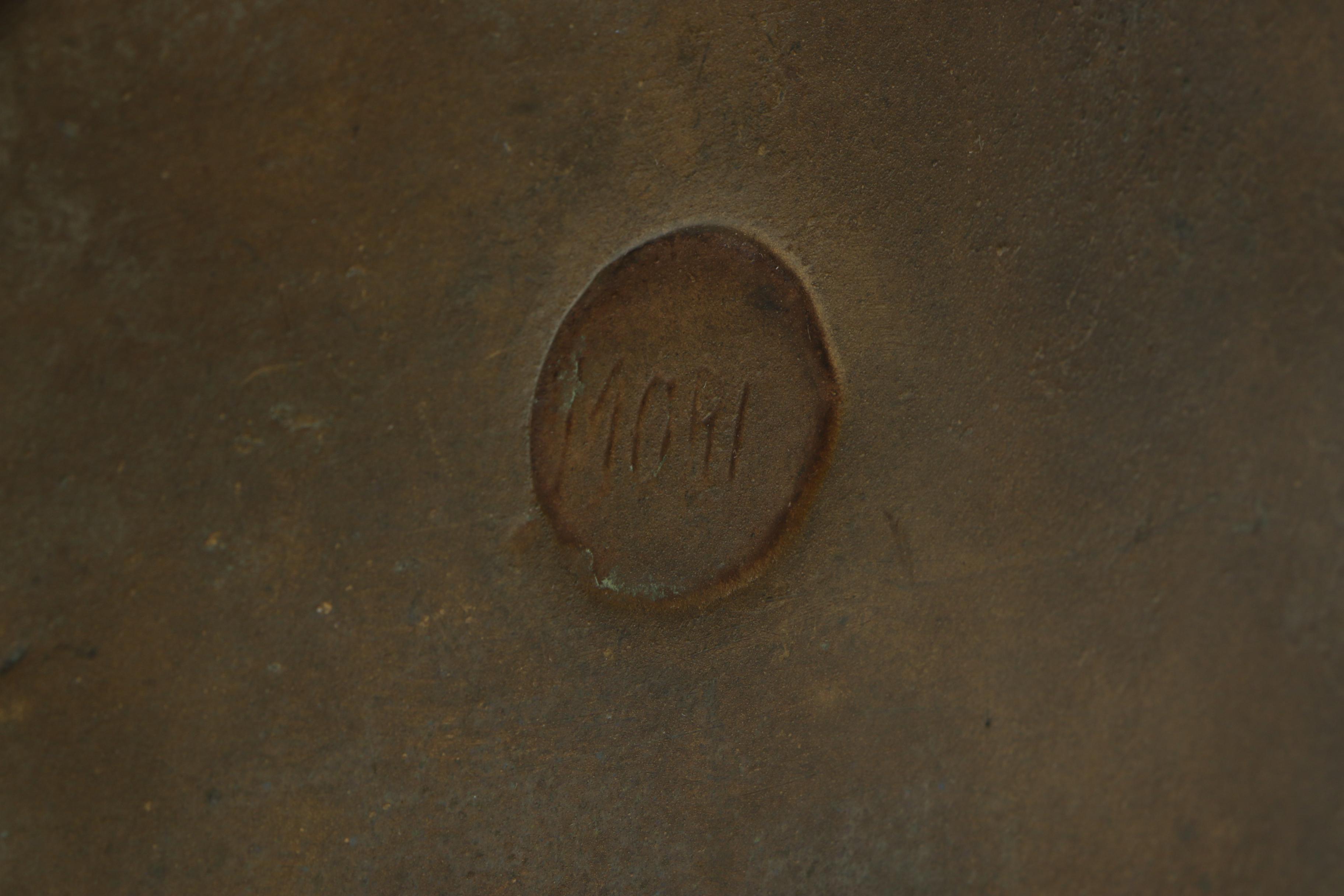 Mid Century P. Mori and Sons Copper Alloy Figure After Mantarani "Dante Sitting"