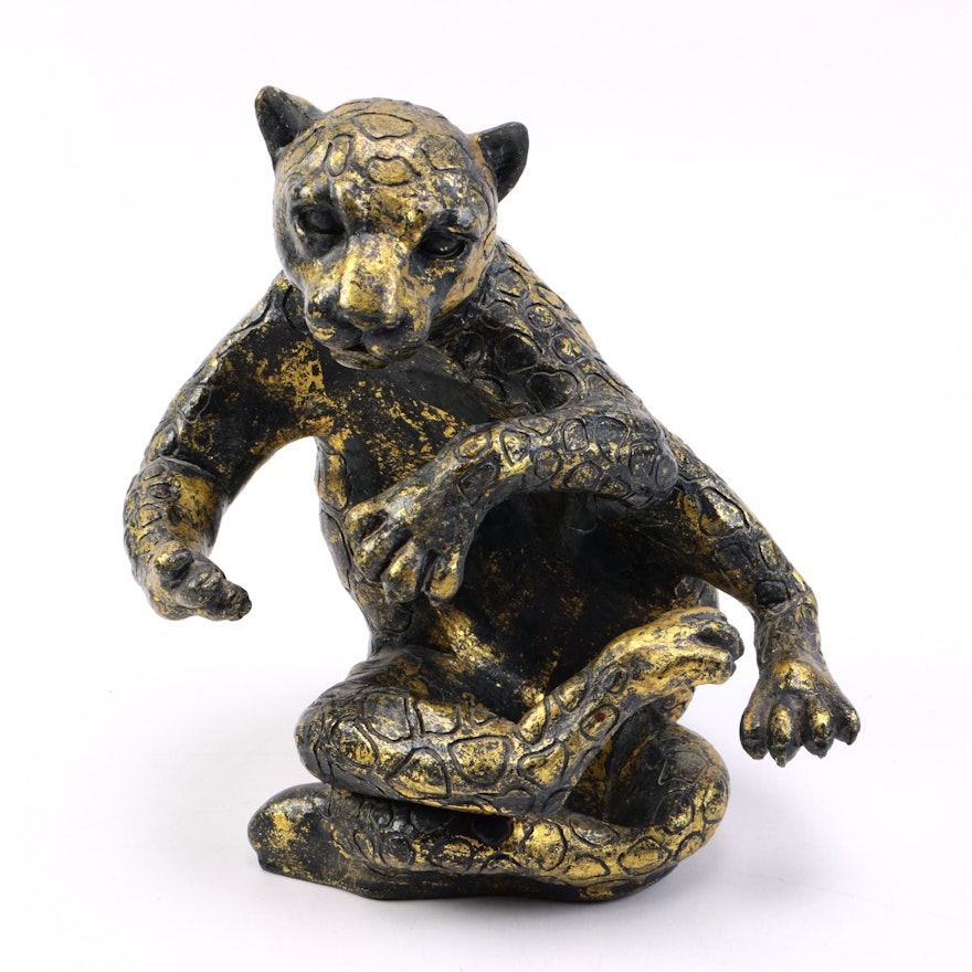 Carved Leopard Statue