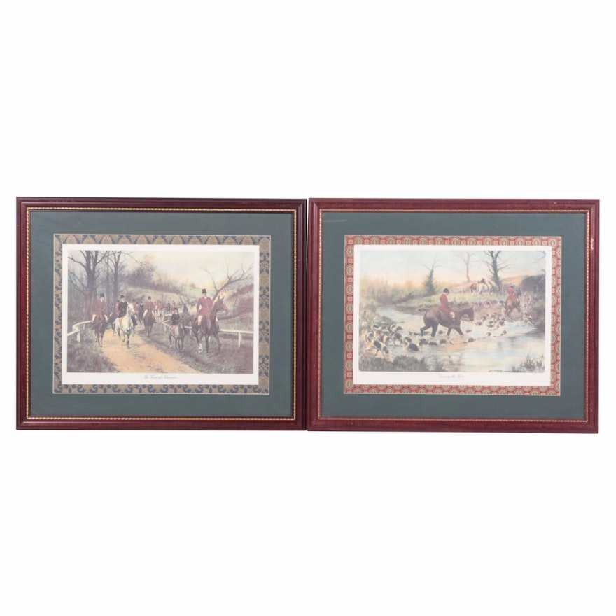 Two Offset Lithographs after George S. Wright Fox Hunt Paintings