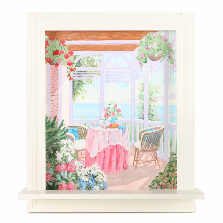 Oil Painting on Canvas of a Sunroom