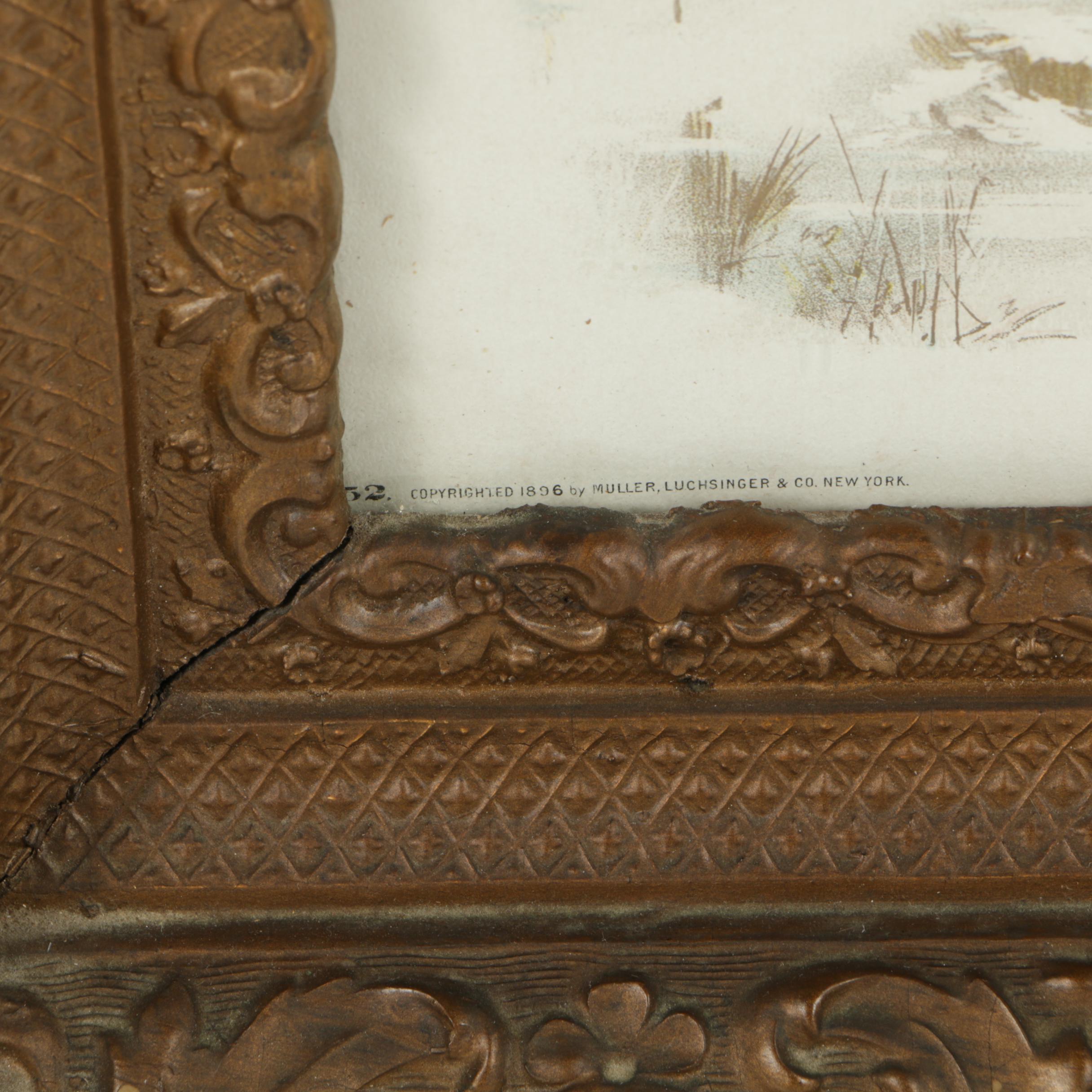 Antique Chromolithograph after George Blair "Winter's Pastime in Lincoln Park"