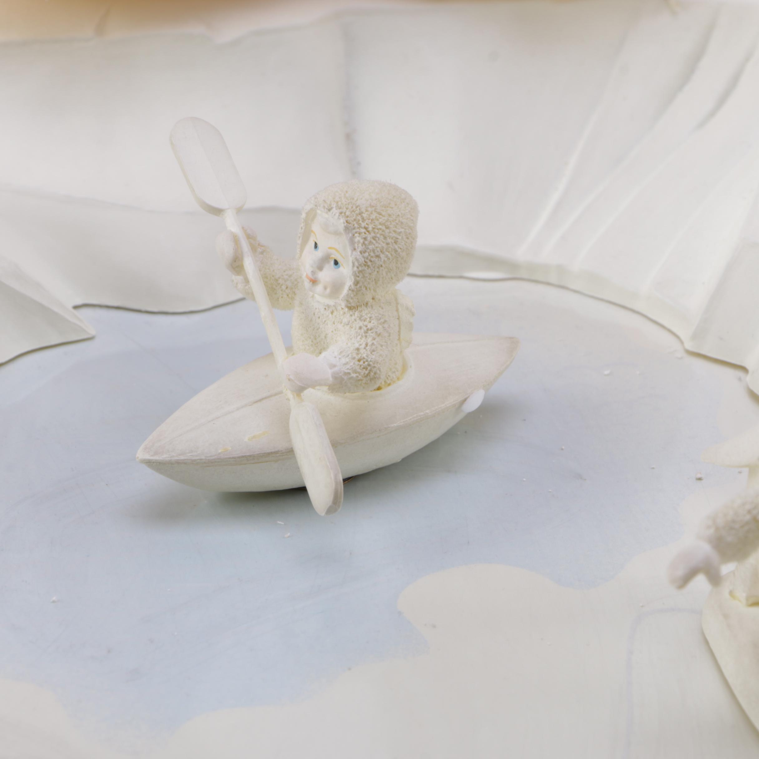 Pair of Department 56 "Snowbabies" Animated Skating Pond