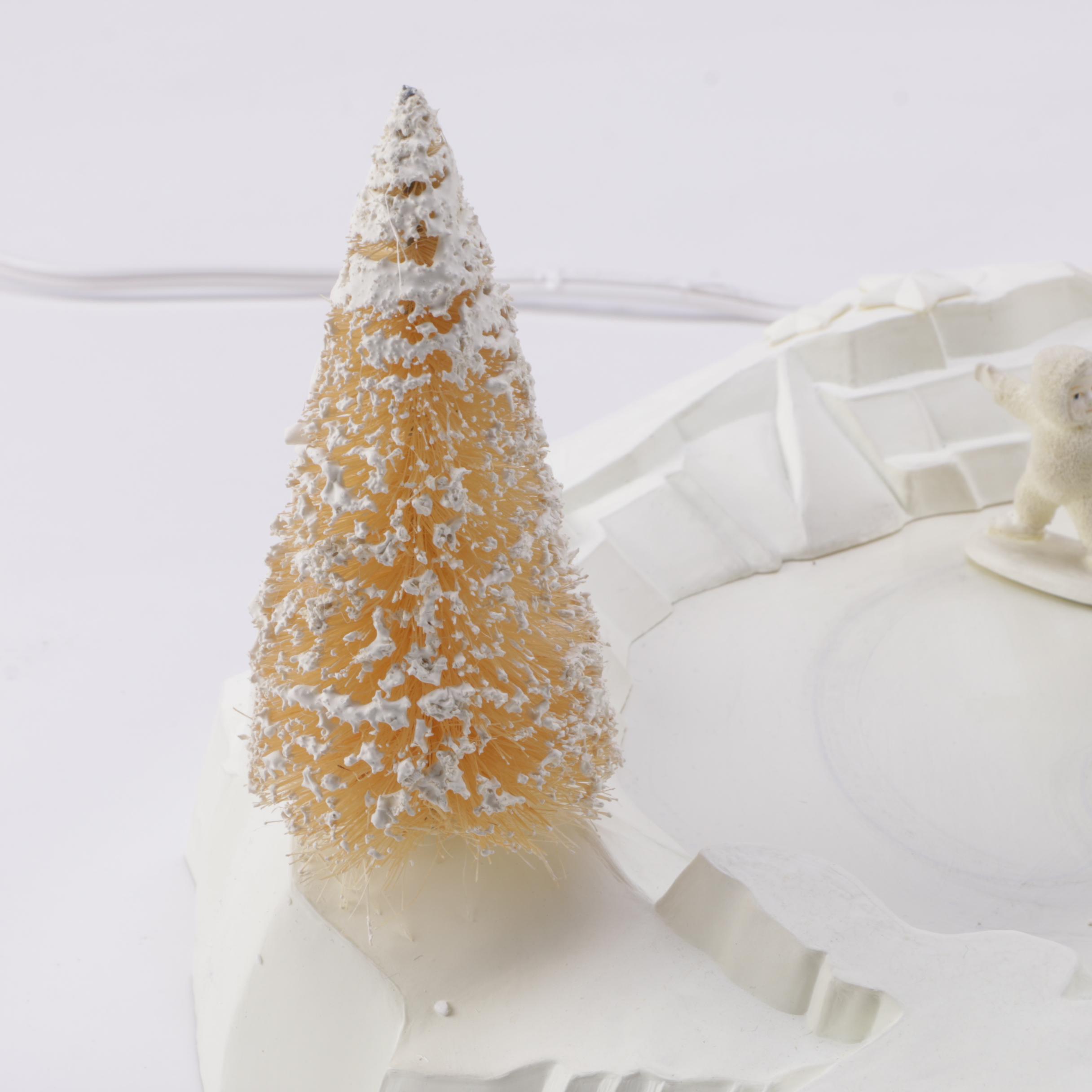 Pair of Department 56 "Snowbabies" Animated Skating Pond