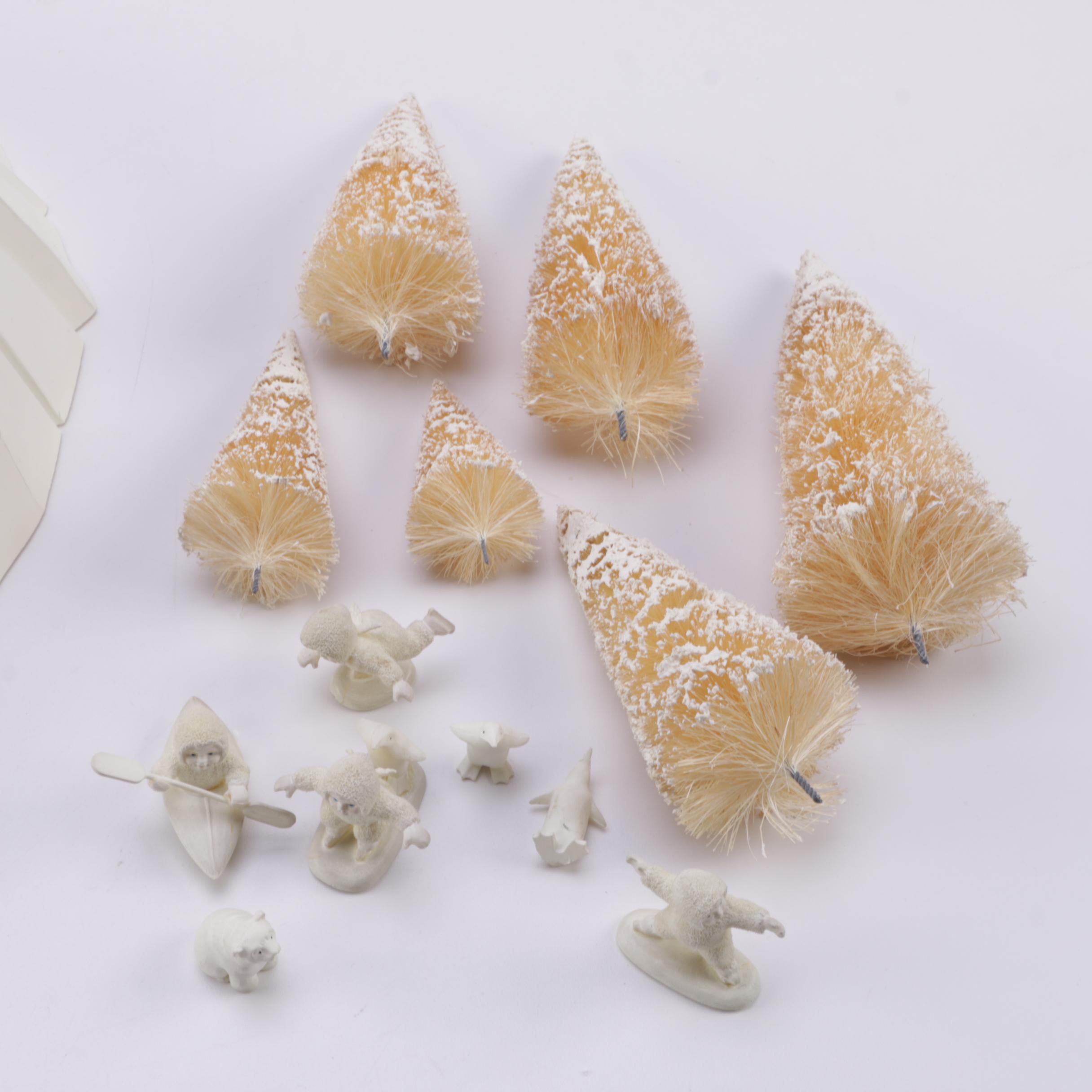 Pair of Department 56 "Snowbabies" Animated Skating Pond