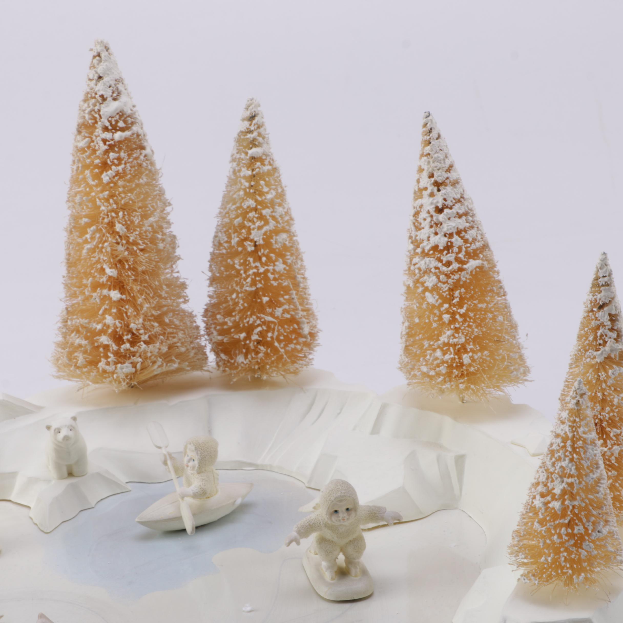 Pair of Department 56 "Snowbabies" Animated Skating Pond