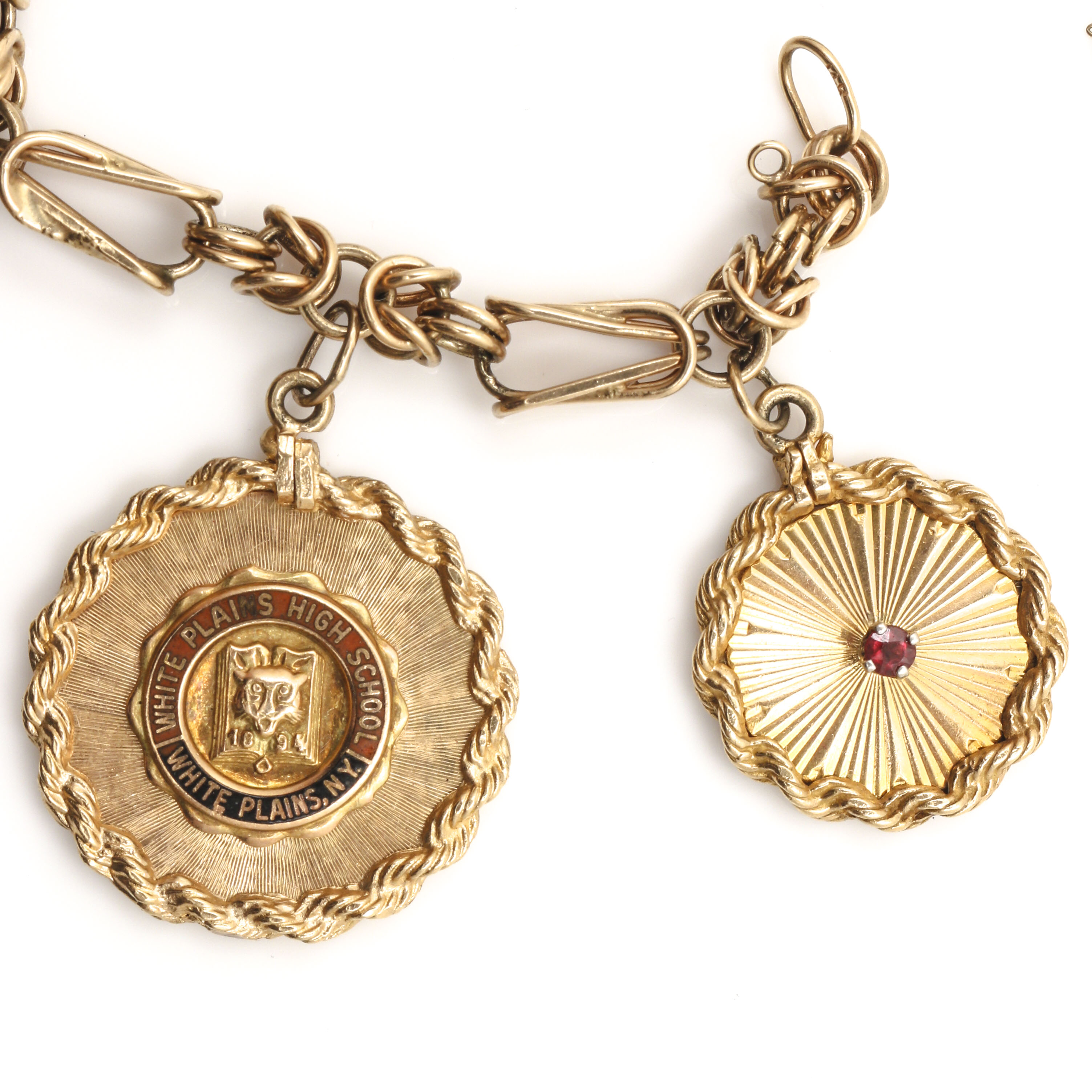 14K Yellow Gold Gemstone Charm Bracelet