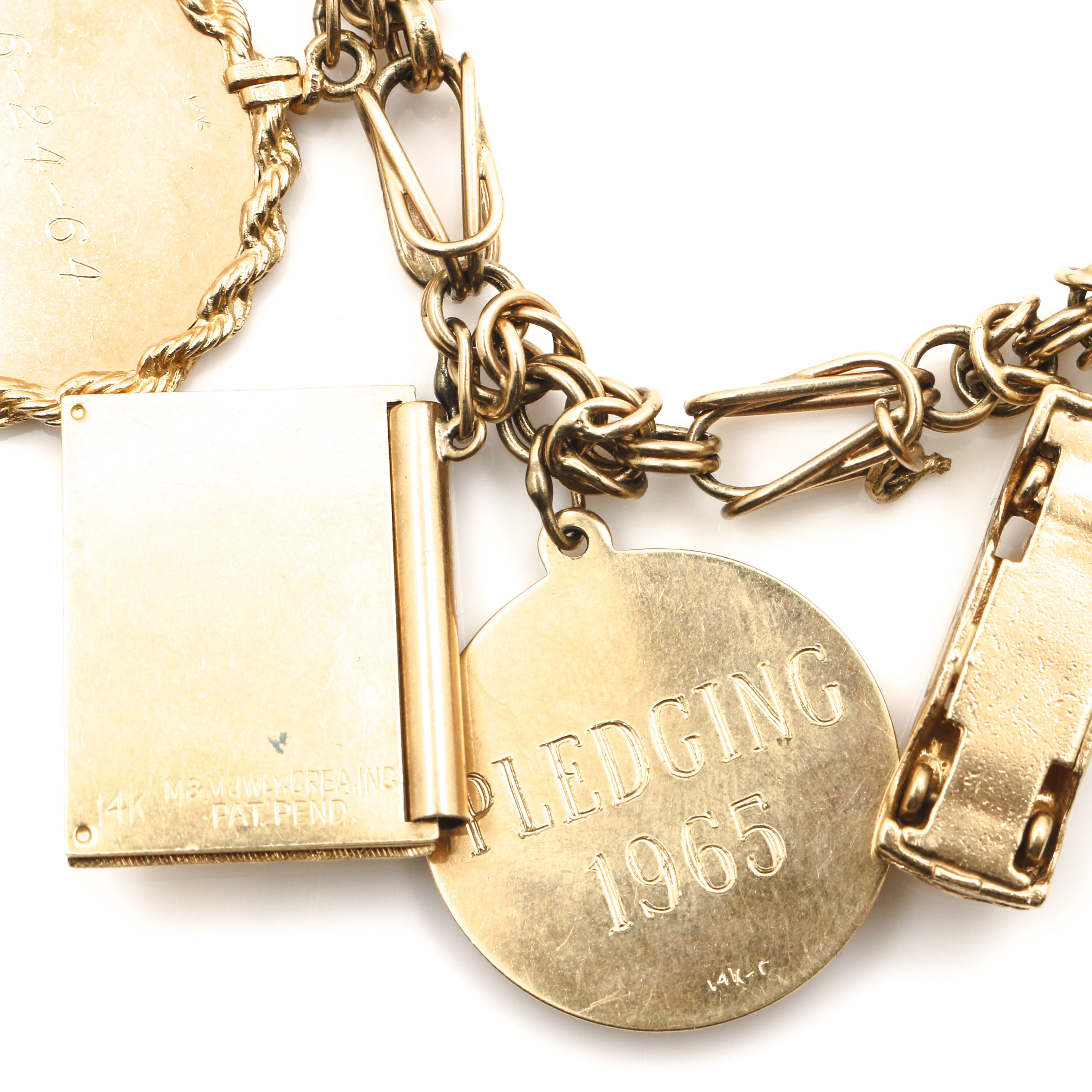 14K Yellow Gold Gemstone Charm Bracelet