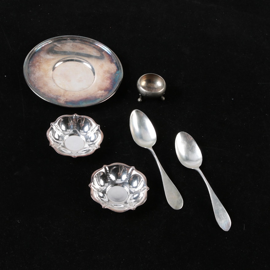 N. Harding & Co. Coin Silver Spoons and Additional Silver Plate Tableware