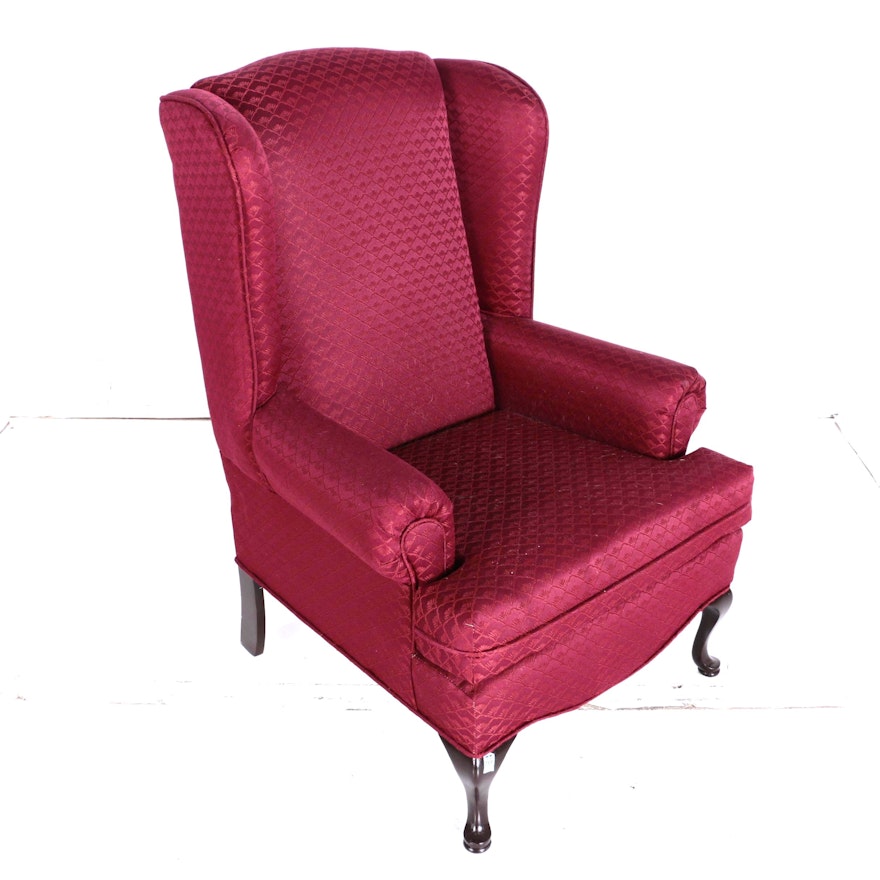 Queen Anne Style Wing Back Armchair